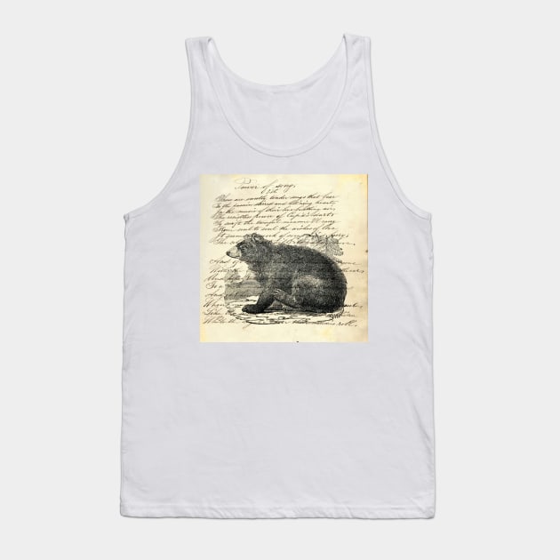 dark academia rustic cabin woodland animal mountain forest grizzly bear Tank Top by Tina